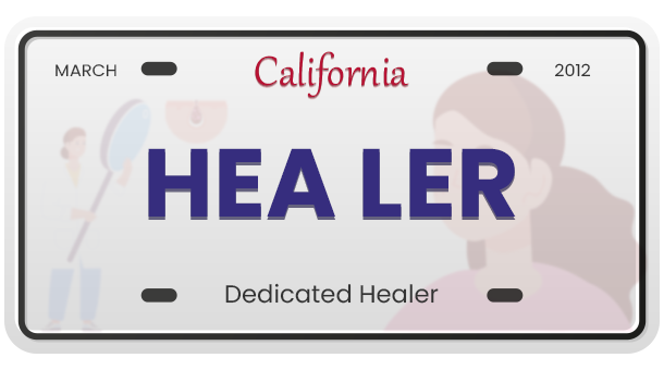 healer license plate idea